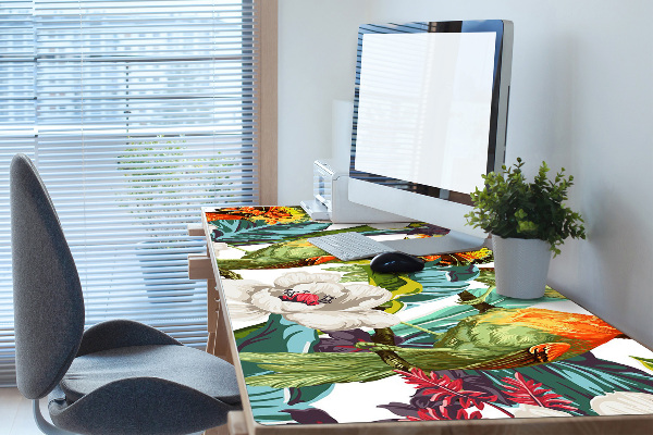 Full desk protector exotic birds