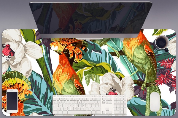 Full desk protector exotic birds