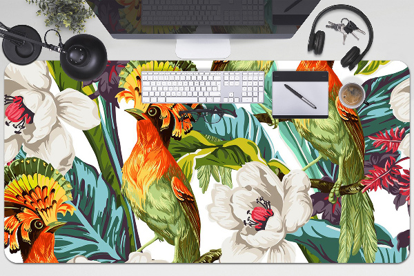 Full desk protector exotic birds