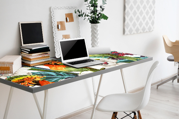 Full desk protector exotic birds