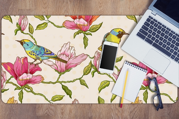 Full desk mat Flowers and Birds