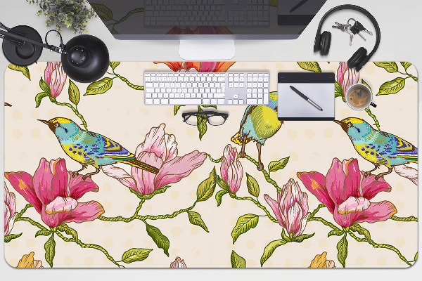 Full desk mat Flowers and Birds