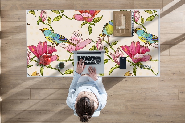 Full desk mat Flowers and Birds