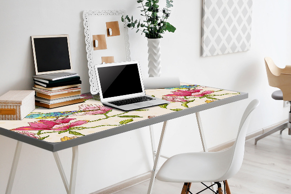 Full desk mat Flowers and Birds