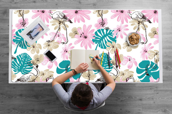 Full desk pad painted flamingos