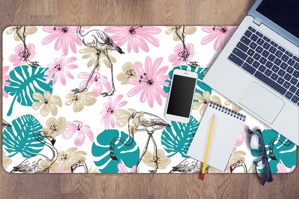 Full desk pad painted flamingos