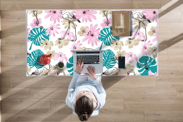 Full desk pad painted flamingos