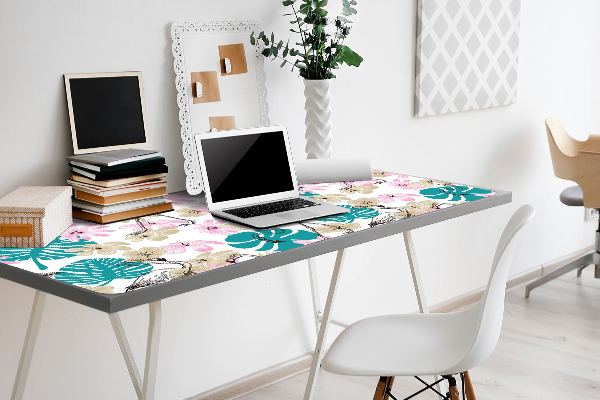 Full desk pad painted flamingos