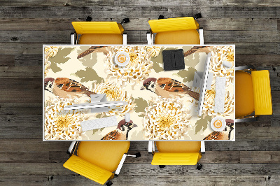 Large desk mat for children golden birds