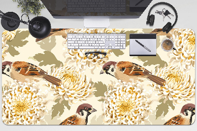 Large desk mat for children golden birds