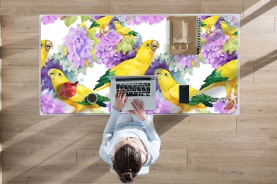 Large desk pad PVC protector yellow parrot