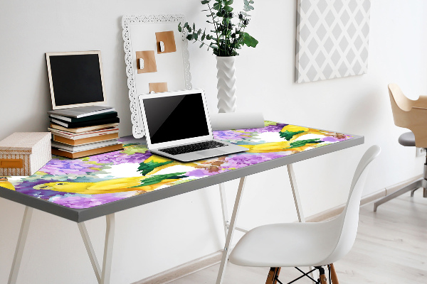 Large desk pad PVC protector yellow parrot