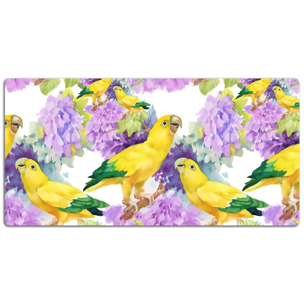 Large desk pad PVC protector yellow parrot