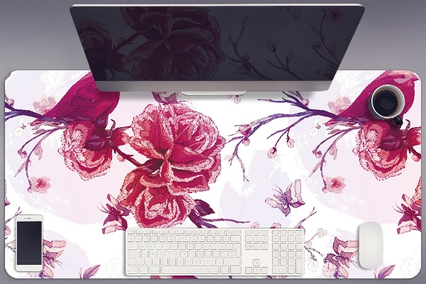Desk pad purple birds