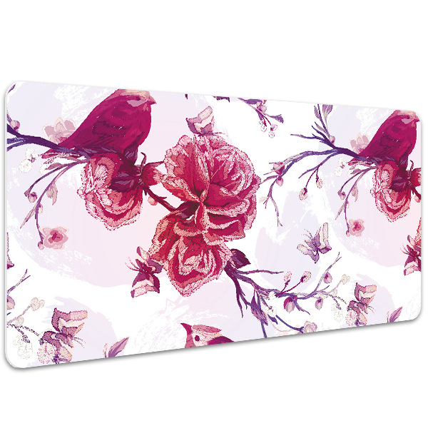 Desk pad purple birds