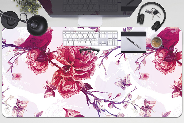 Desk pad purple birds
