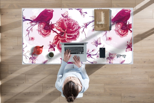 Desk pad purple birds