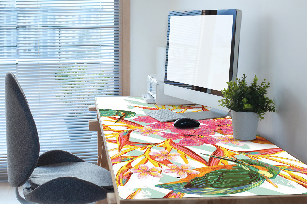 Large desk pad PVC protector summer birds
