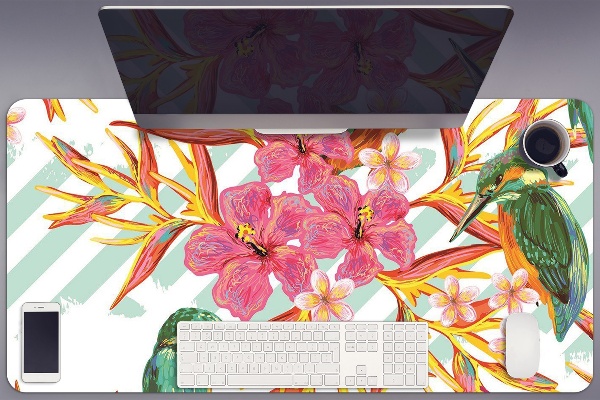 Large desk pad PVC protector summer birds