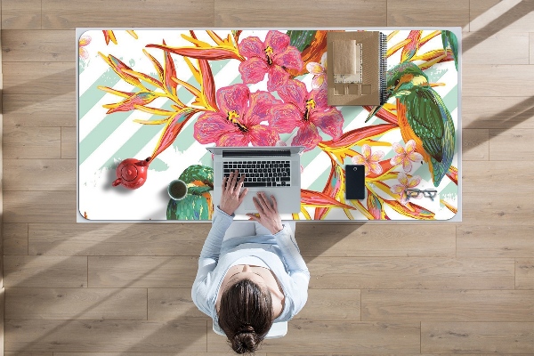 Large desk pad PVC protector summer birds