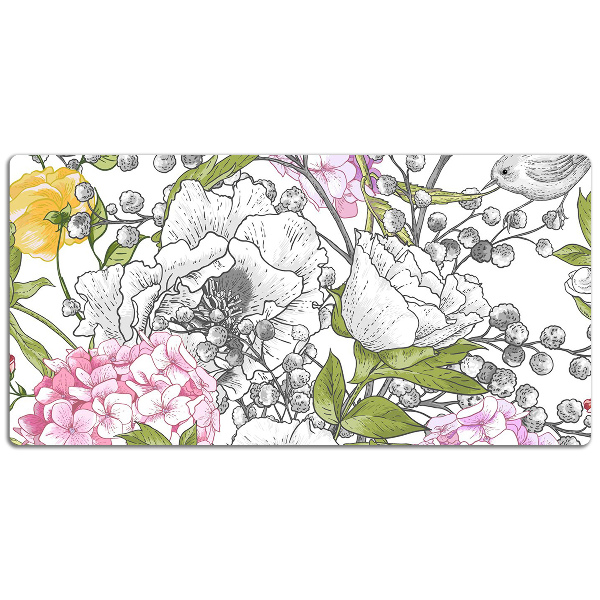 Large desk mat for children birds