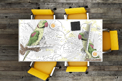 Full desk mat green parrots