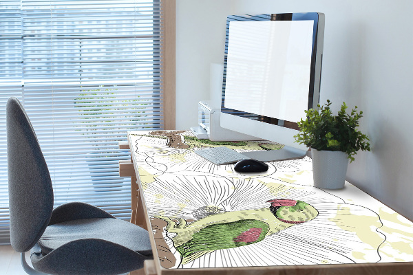 Full desk mat green parrots