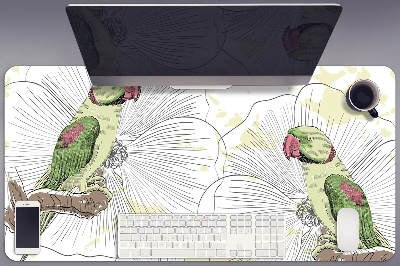 Full desk mat green parrots