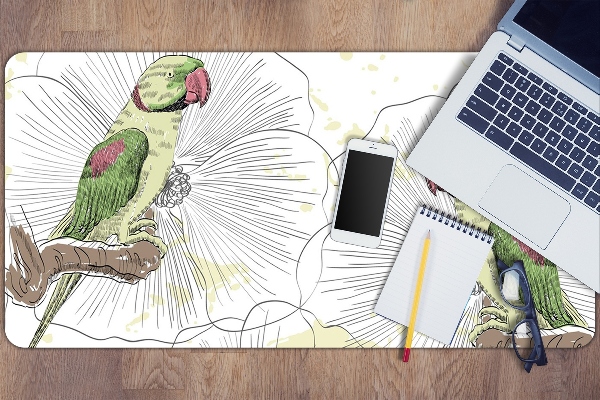 Full desk mat green parrots