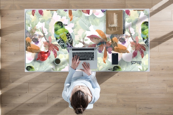 Full desk protector exotic birds
