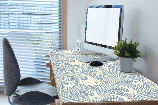 Large desk mat for children Ocean waves