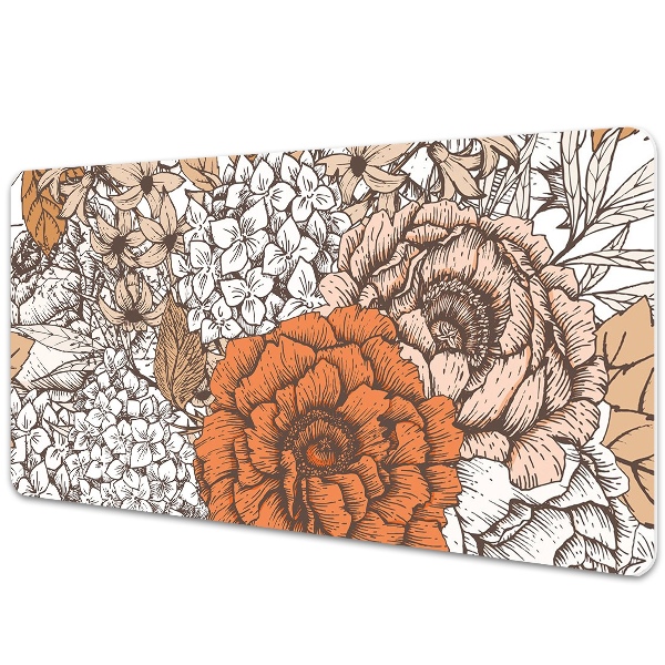 Full desk pad orange roses