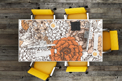 Full desk pad orange roses