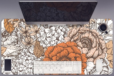 Full desk pad orange roses