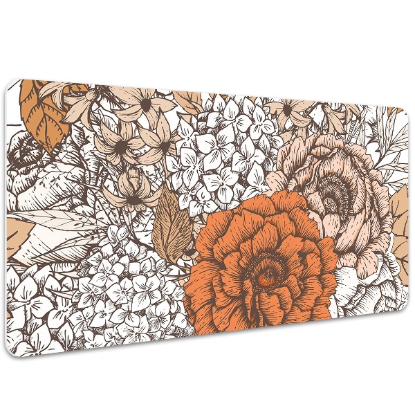 Full desk pad orange roses