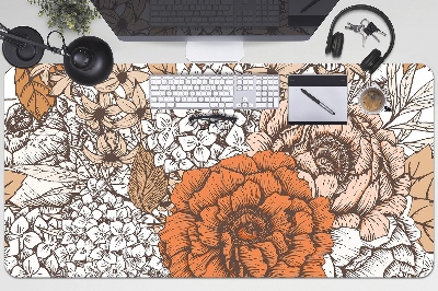 Full desk pad orange roses