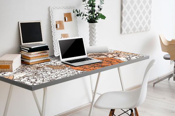 Full desk pad orange roses