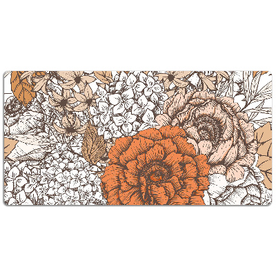 Full desk pad orange roses