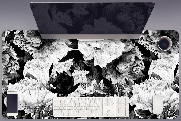Large desk mat for children black roses