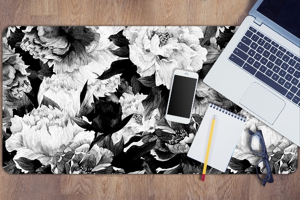 Large desk mat for children black roses