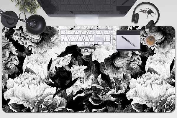 Large desk mat for children black roses