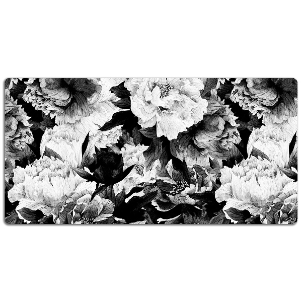 Large desk mat for children black roses