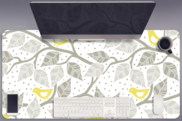 Large desk mat for children birds