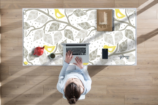 Large desk mat for children birds