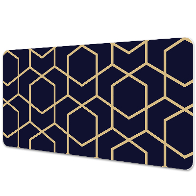 Large desk mat for children Gold pattern