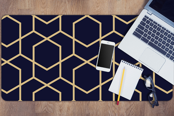 Large desk mat for children Gold pattern
