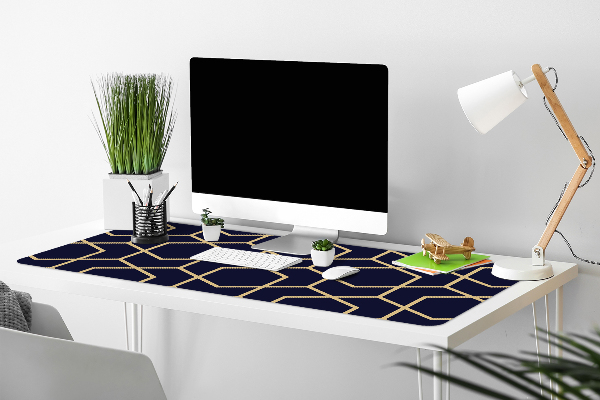 Large desk mat for children Gold pattern
