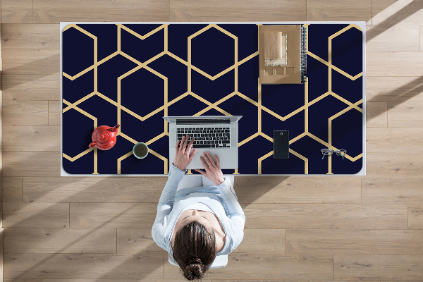 Large desk mat for children Gold pattern