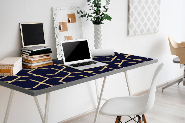 Large desk mat for children Gold pattern