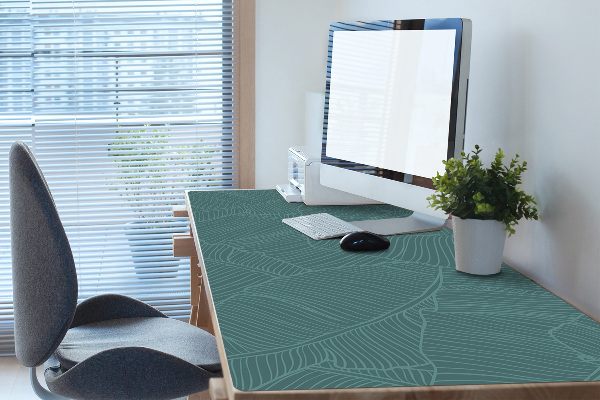 Large desk mat for children water leaf